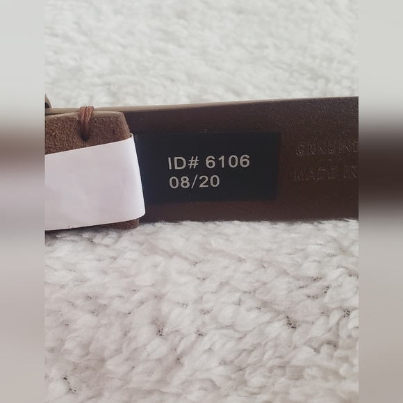 Express Design Studio Genuine Leather Brown Belt Black Square Buckle for Denim - Picture 4 of 9